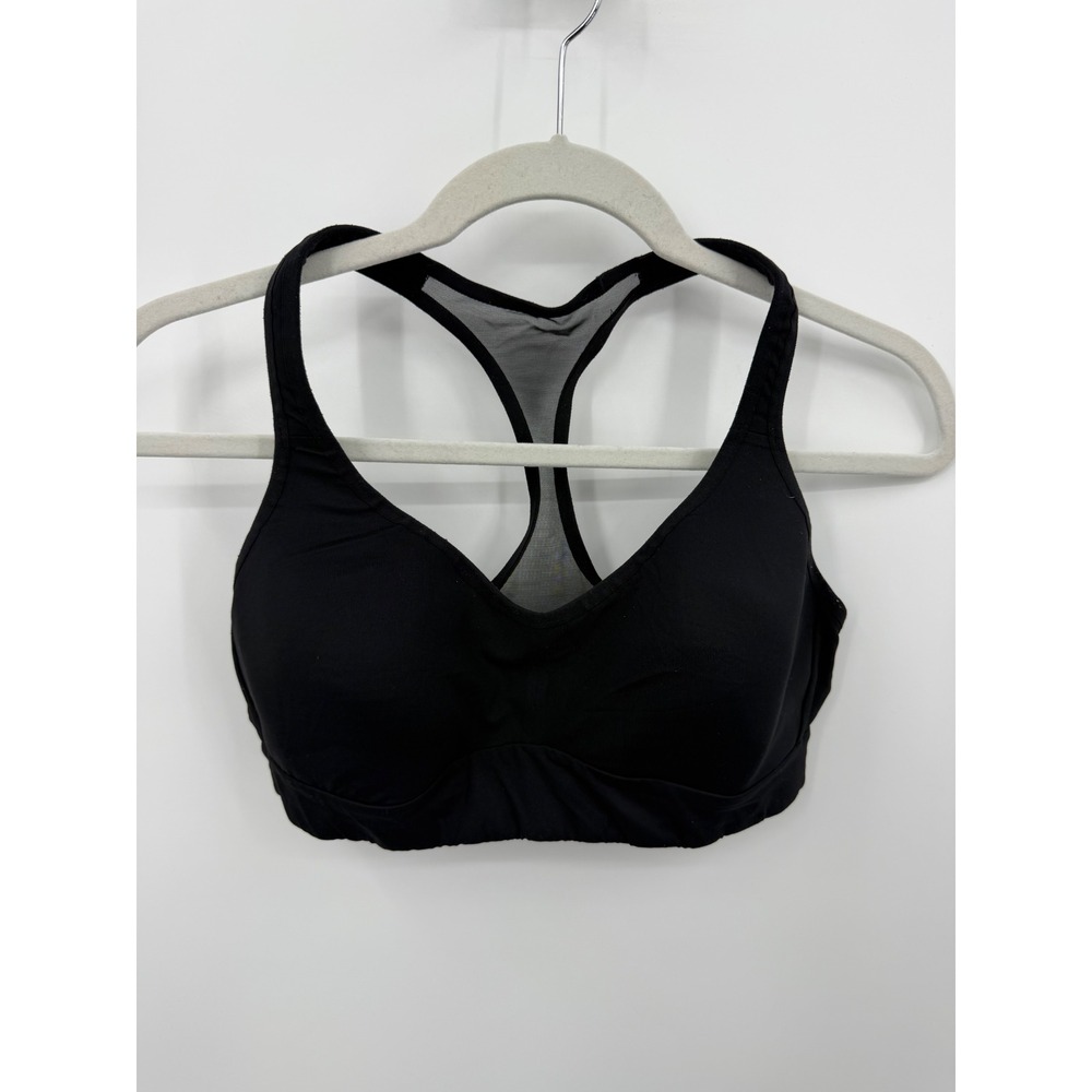 Lululemon Racerback Sports Bra Women Size 6 Black Mesh Back Activewear